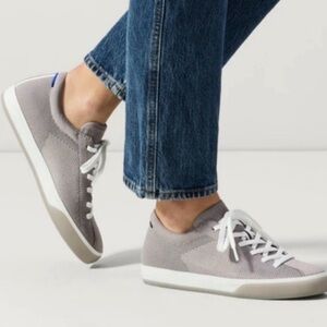 Rothy’s The Lace Up Knit Sneaker Womens 7 Light Grey Comfort Everyday Like New